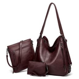 image-Women's Shoulder Bag Three Piece Tote Crossbody Back Bag