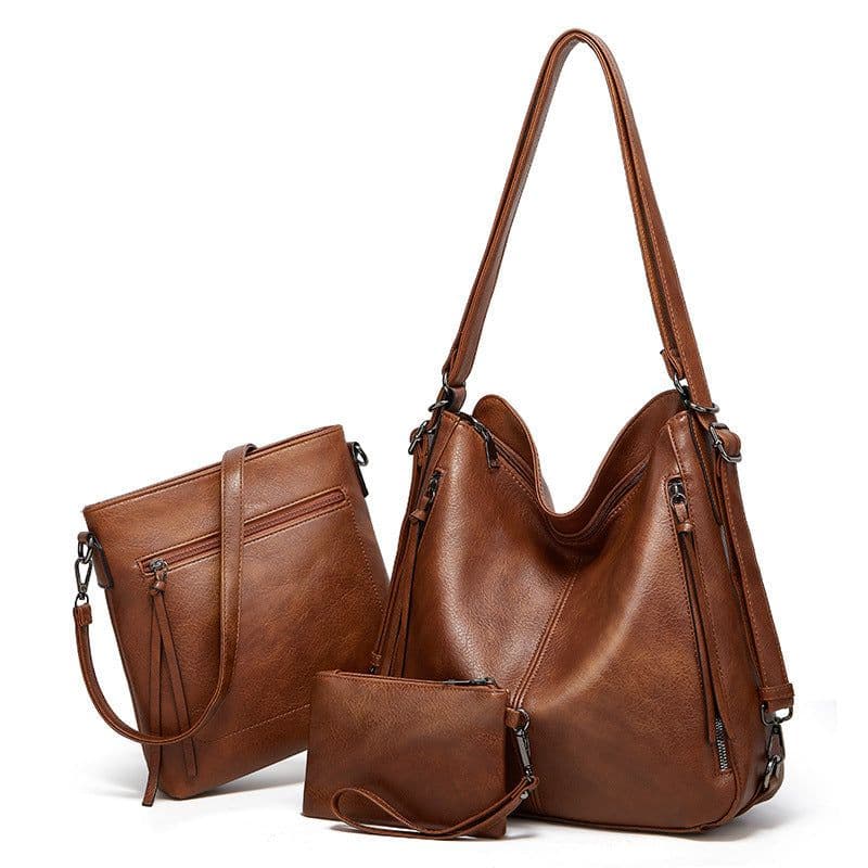 image-Women's Shoulder Bag Three Piece Tote Crossbody Back Bag