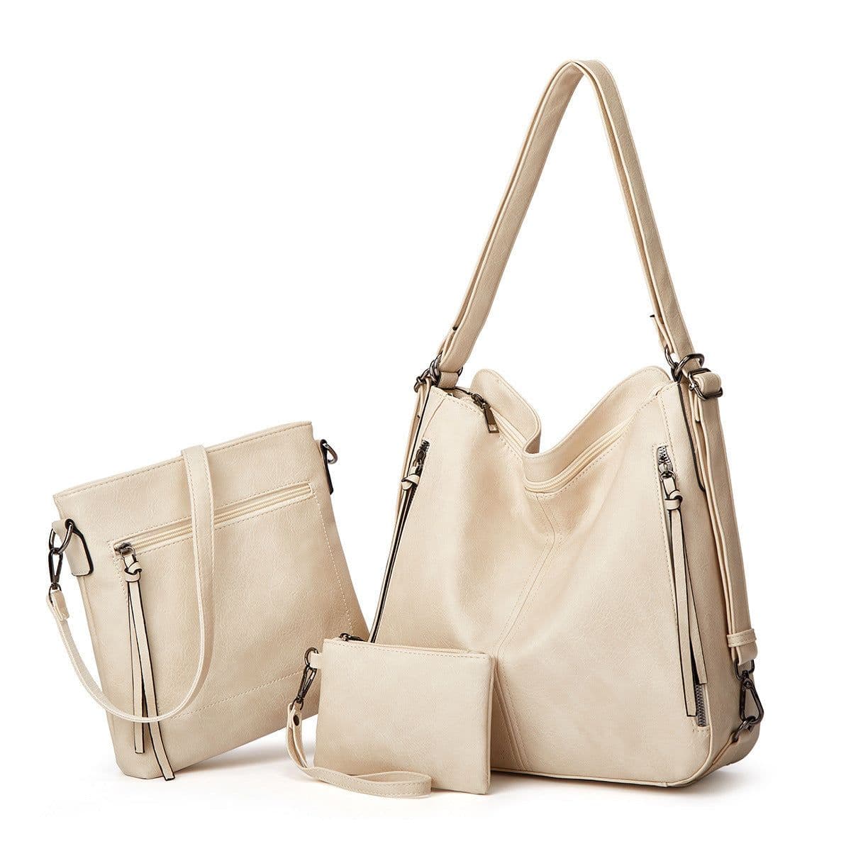 image-Women's Shoulder Bag Three Piece Tote Crossbody Back Bag