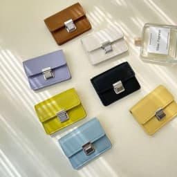 image-Female Mini Minority Simple Portable Elegant Flip Metal Buckle Card Holder Ins Student Wallet Fashion