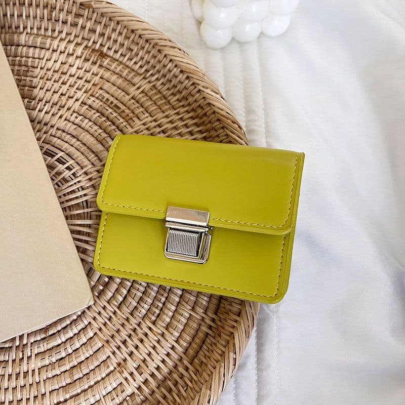 image-Female Mini Minority Simple Portable Elegant Flip Metal Buckle Card Holder Ins Student Wallet Fashion