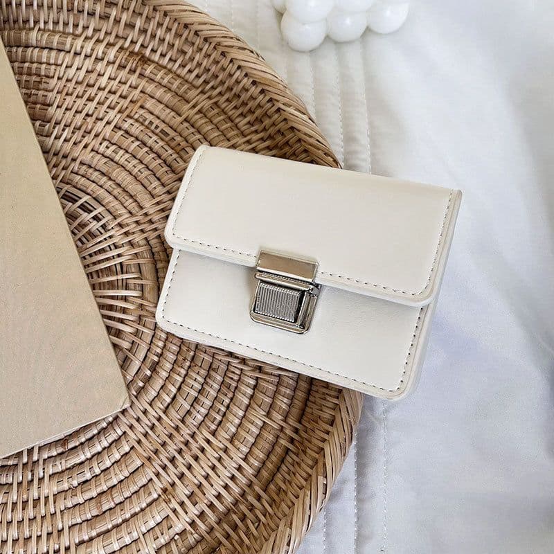 image-Female Mini Minority Simple Portable Elegant Flip Metal Buckle Card Holder Ins Student Wallet Fashion