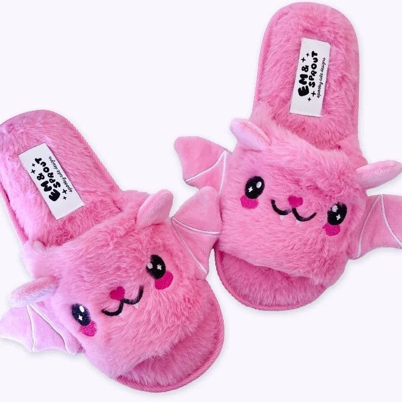 image-Halloween Shoes Cute Bat Slippers With Wings Winter Warm Home Slippers Women Men