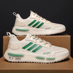 image-Air Cushion Sports Shoes Men Lace-up Sports Sneakers Outdoor Breathable Casual Shoes Walking