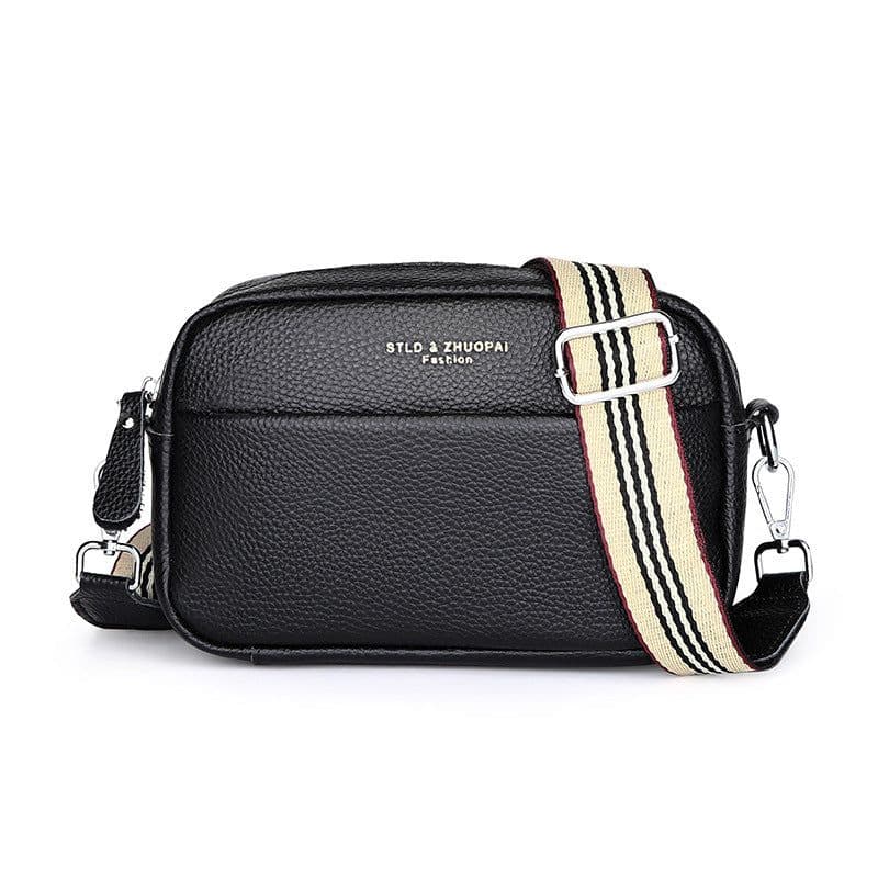 image-Fashion Simple Shoulder Messenger Bag Top Layer Cowhide Small Square Bag