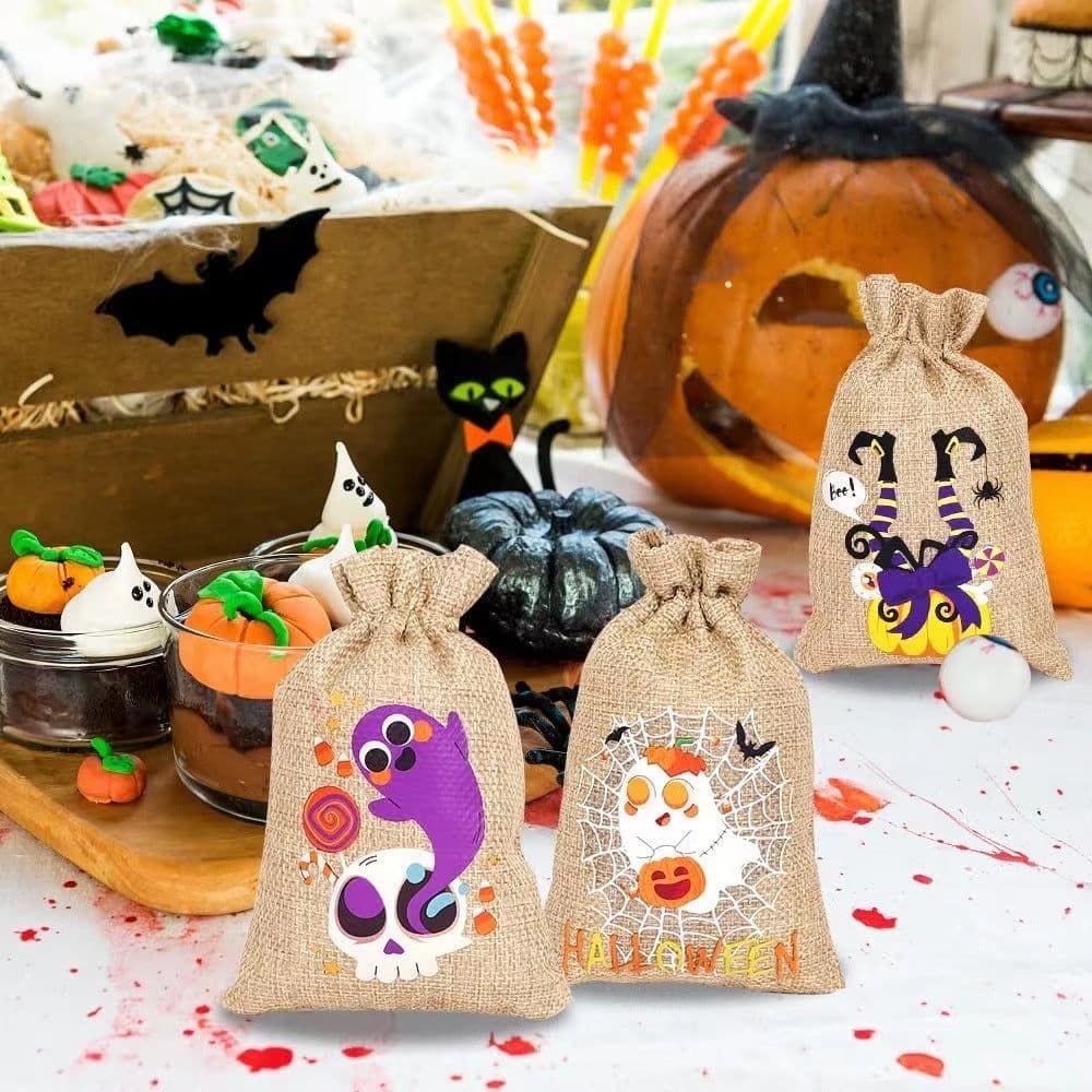 image-Linen Gift Candy Bag Drawstring Drawstring Pocket