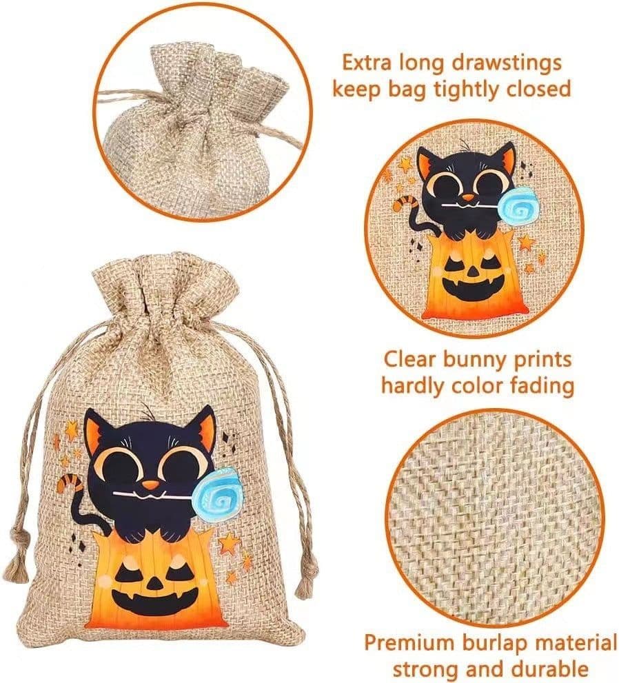 image-Linen Gift Candy Bag Drawstring Drawstring Pocket