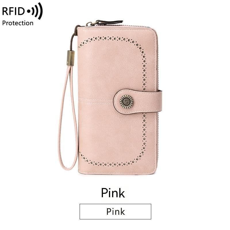 image-RFID Anti-magnetic Wallet Long Zipper Women's Large-capacity Handbag
