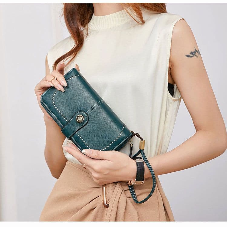 image-RFID Anti-magnetic Wallet Long Zipper Women's Large-capacity Handbag