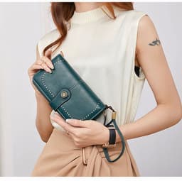 image-RFID Anti-magnetic Wallet Long Zipper Women's Large-capacity Handbag