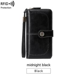 image-RFID Anti-magnetic Wallet Long Zipper Women's Large-capacity Handbag
