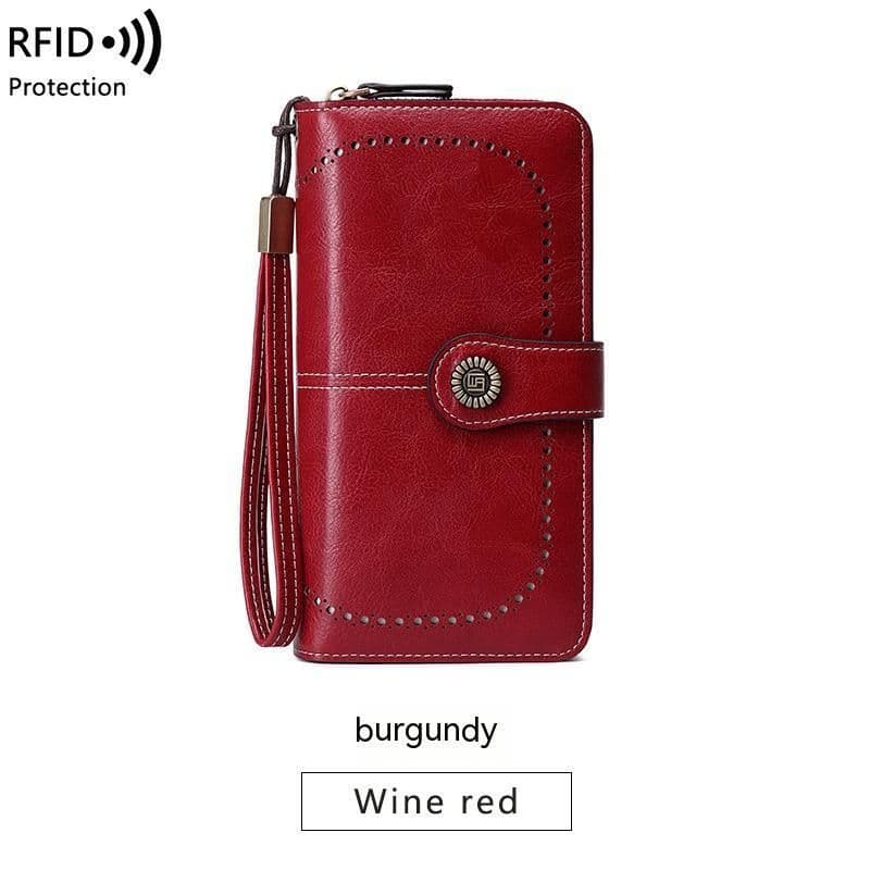 image-RFID Anti-magnetic Wallet Long Zipper Women's Large-capacity Handbag