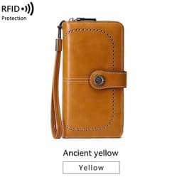 image-RFID Anti-magnetic Wallet Long Zipper Women's Large-capacity Handbag