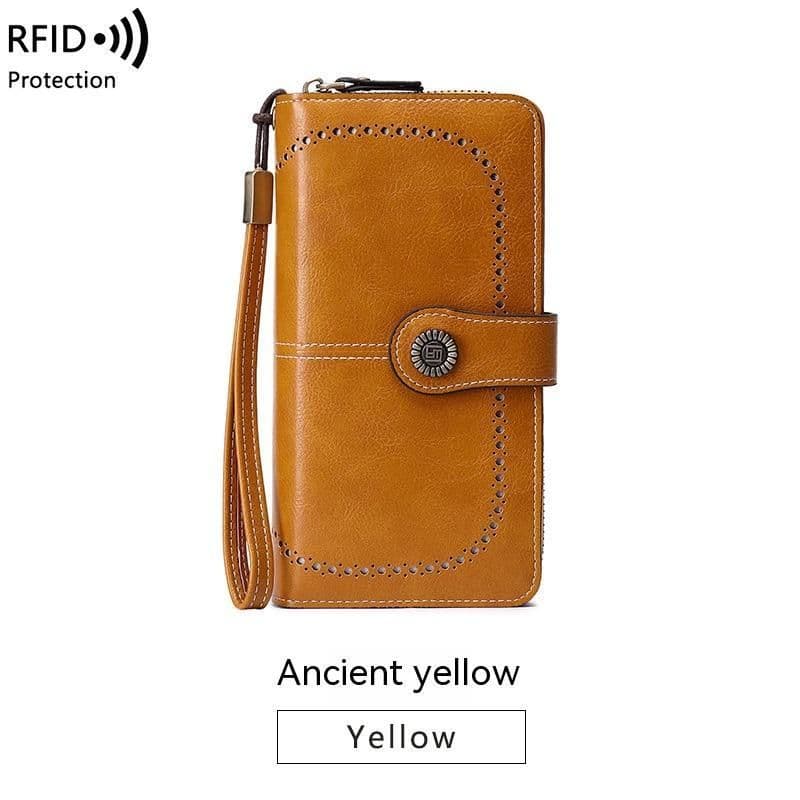 image-RFID Anti-magnetic Wallet Long Zipper Women's Large-capacity Handbag
