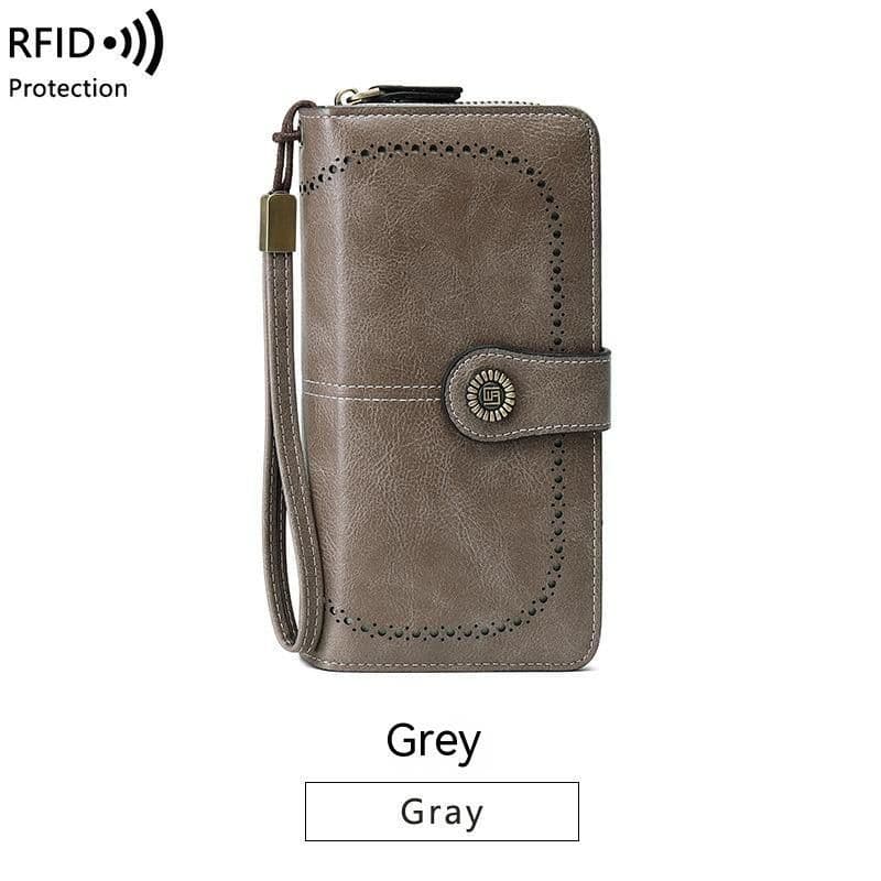 image-RFID Anti-magnetic Wallet Long Zipper Women's Large-capacity Handbag