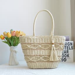 image-New Paper String Hand-woven Straw Bag