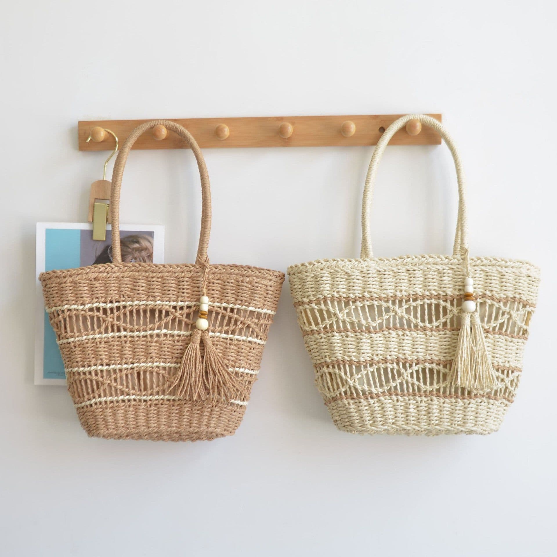image-New Paper String Hand-woven Straw Bag