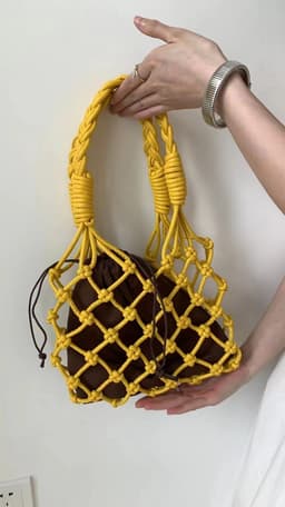 image-Pu Hand-woven Bag Hollow Portable Shoulder Underarm Bag