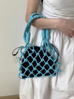 image-Pu Hand-woven Bag Hollow Portable Shoulder Underarm Bag