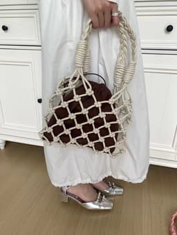 image-Pu Hand-woven Bag Hollow Portable Shoulder Underarm Bag