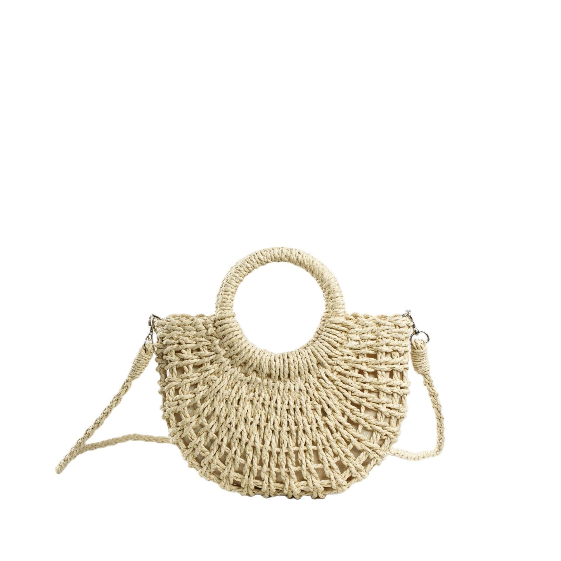image-Women's Fashion Handmade Straw Woven Hollow Crossbody Bag