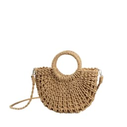 image-Women's Fashion Handmade Straw Woven Hollow Crossbody Bag