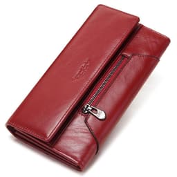image-Long Cowhide Multiple Card Slots Coin Pocket RFID Anti-magnetic Women's Handbag