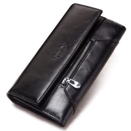 image-Long Cowhide Multiple Card Slots Coin Pocket RFID Anti-magnetic Women's Handbag