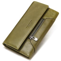 image-Long Cowhide Multiple Card Slots Coin Pocket RFID Anti-magnetic Women's Handbag