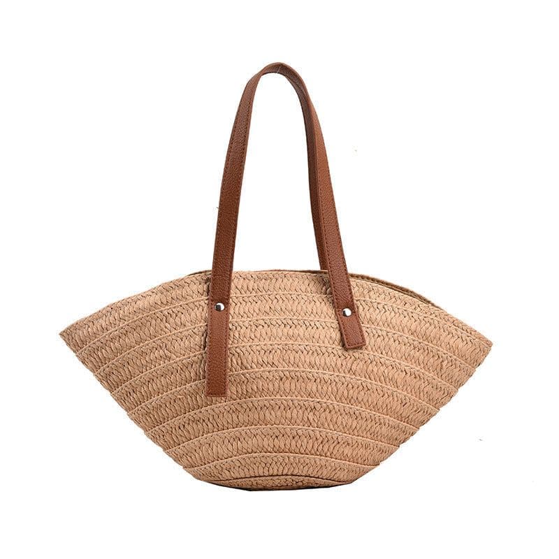 image-Beach straw hat woven handbag