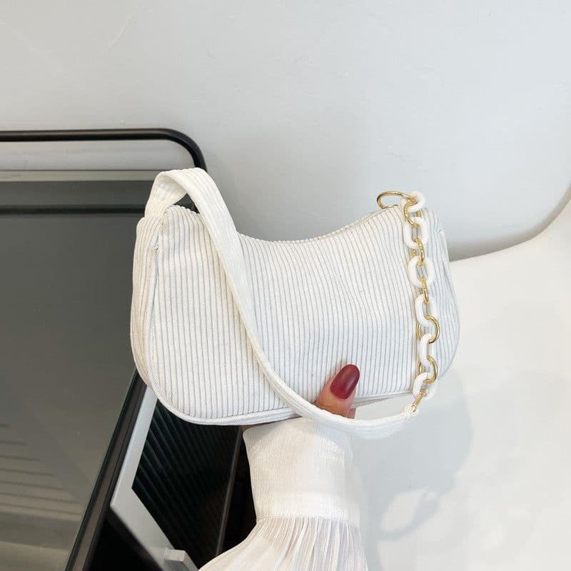 image-Korean Style Artistic Cloth Bag Simple Casual Corduroy