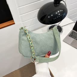 image-Korean Style Artistic Cloth Bag Simple Casual Corduroy