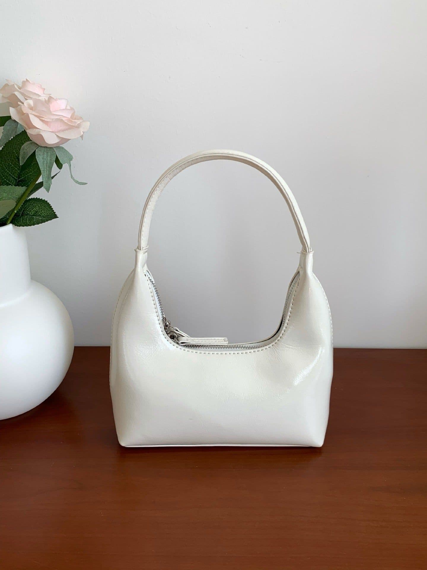 image-French Style Temperament Silver Hand Carrying Underarm Bag Women