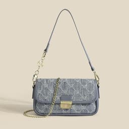 image-Women's Fashion Denim Underarm Bag Shoulder Chain Messenger Bag