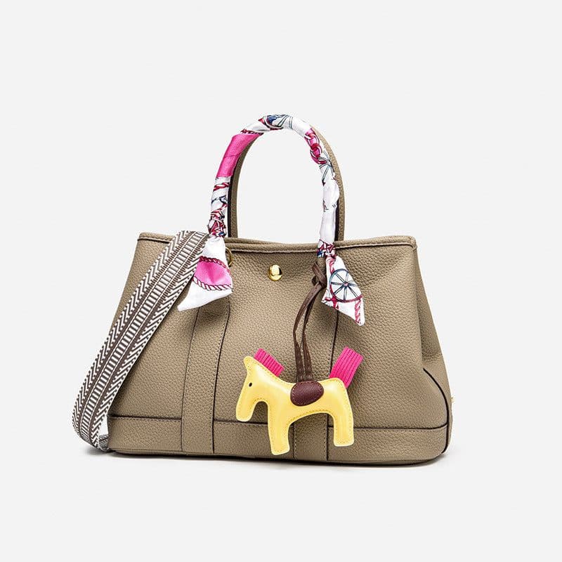 image-Large Capacity Wide Shoulder Strap Cross Body Bucket Bag