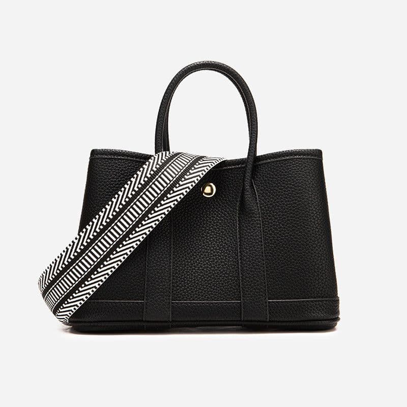 image-Large Capacity Wide Shoulder Strap Cross Body Bucket Bag