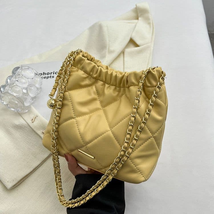 image-Casual Rhombus Shoulder Bag Chain Messenger Bag Small Bucket Bags Women