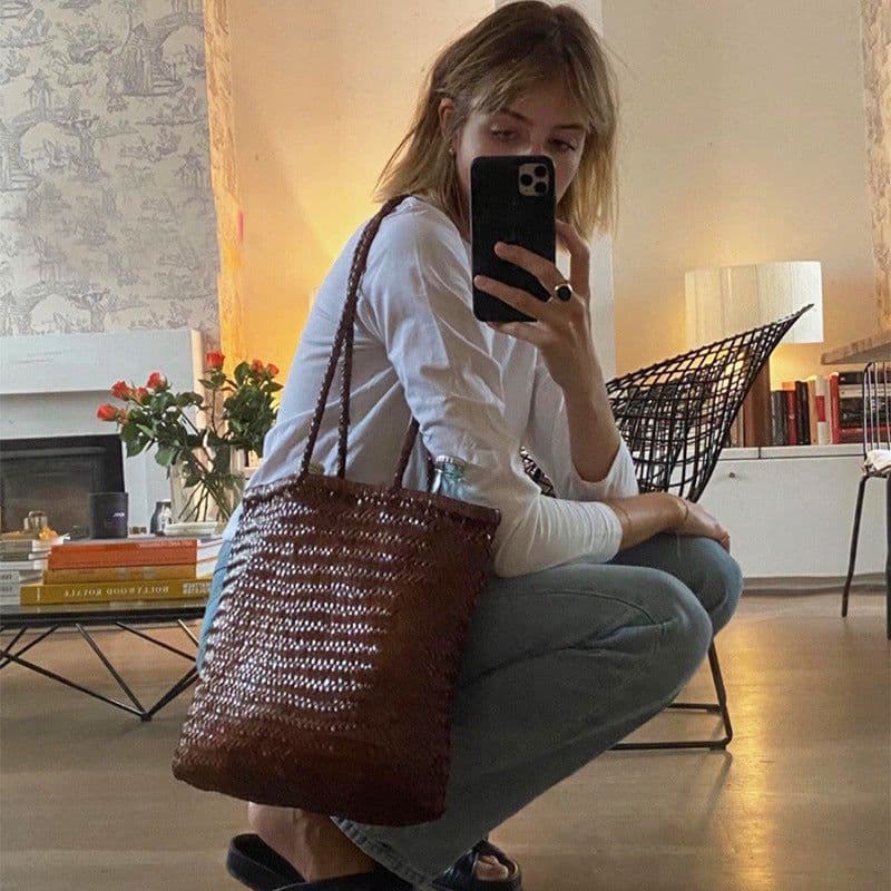 image-Fashion Woven Handbag For Women