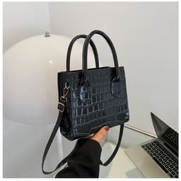 image-Women's Fashion Simple Solid Color Stone Pattern Crossbody Bag