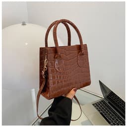 image-Women's Fashion Simple Solid Color Stone Pattern Crossbody Bag