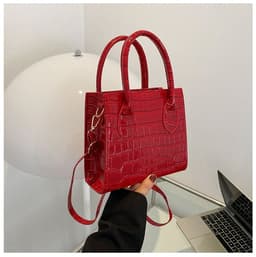image-Women's Fashion Simple Solid Color Stone Pattern Crossbody Bag
