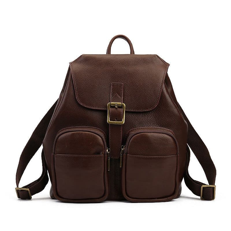 image-New Genuine Leather Retro Large Capacity Women's Backpack