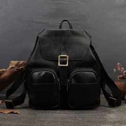 image-New Genuine Leather Retro Large Capacity Women's Backpack