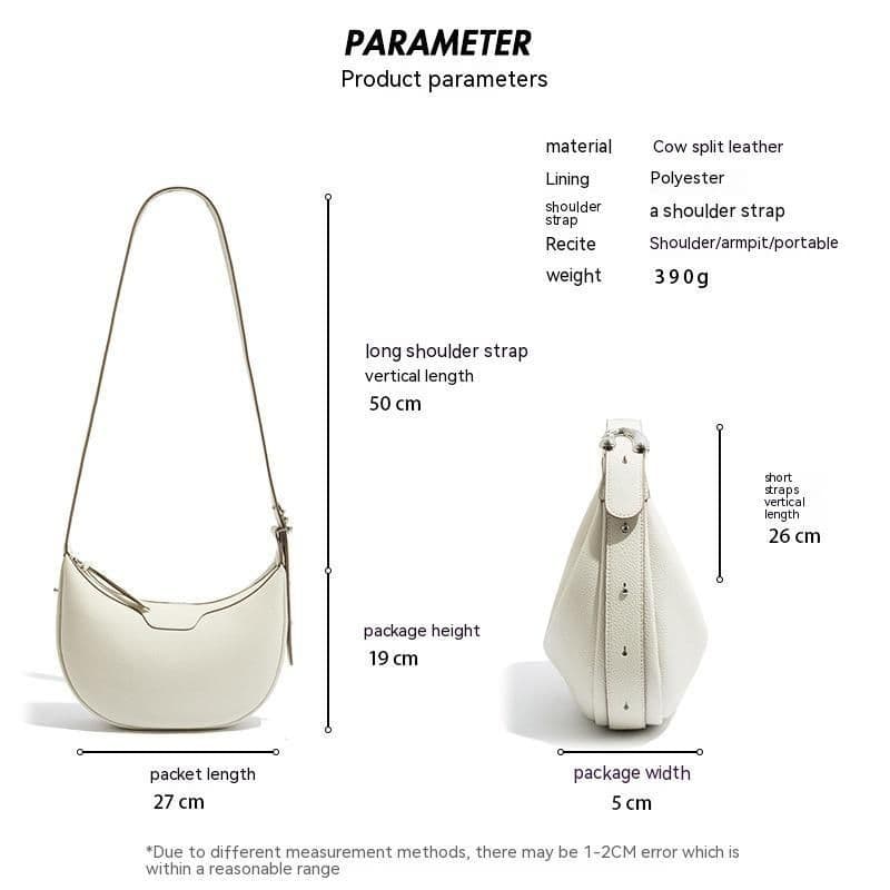 image-First Layer Cowhide Saddle Bag Women's Messenger Bag