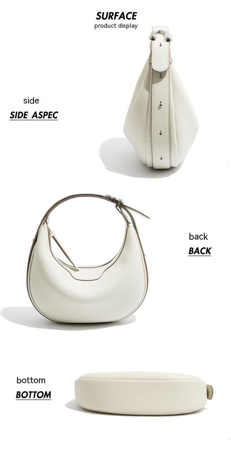 image-First Layer Cowhide Saddle Bag Women's Messenger Bag