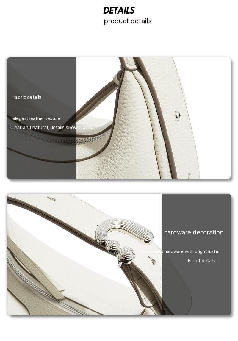 image-First Layer Cowhide Saddle Bag Women's Messenger Bag