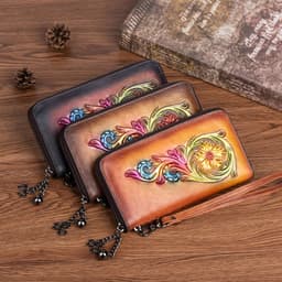image-New Top Layer Cowhide Mid-length Women's Handbag