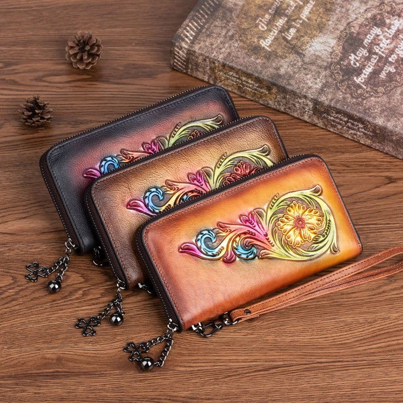 image-New Top Layer Cowhide Mid-length Women's Handbag