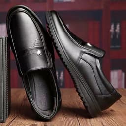 image-Men's Fashionable Casual Breathable Leather Shoes