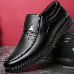 image-Men's Fashionable Casual Breathable Leather Shoes